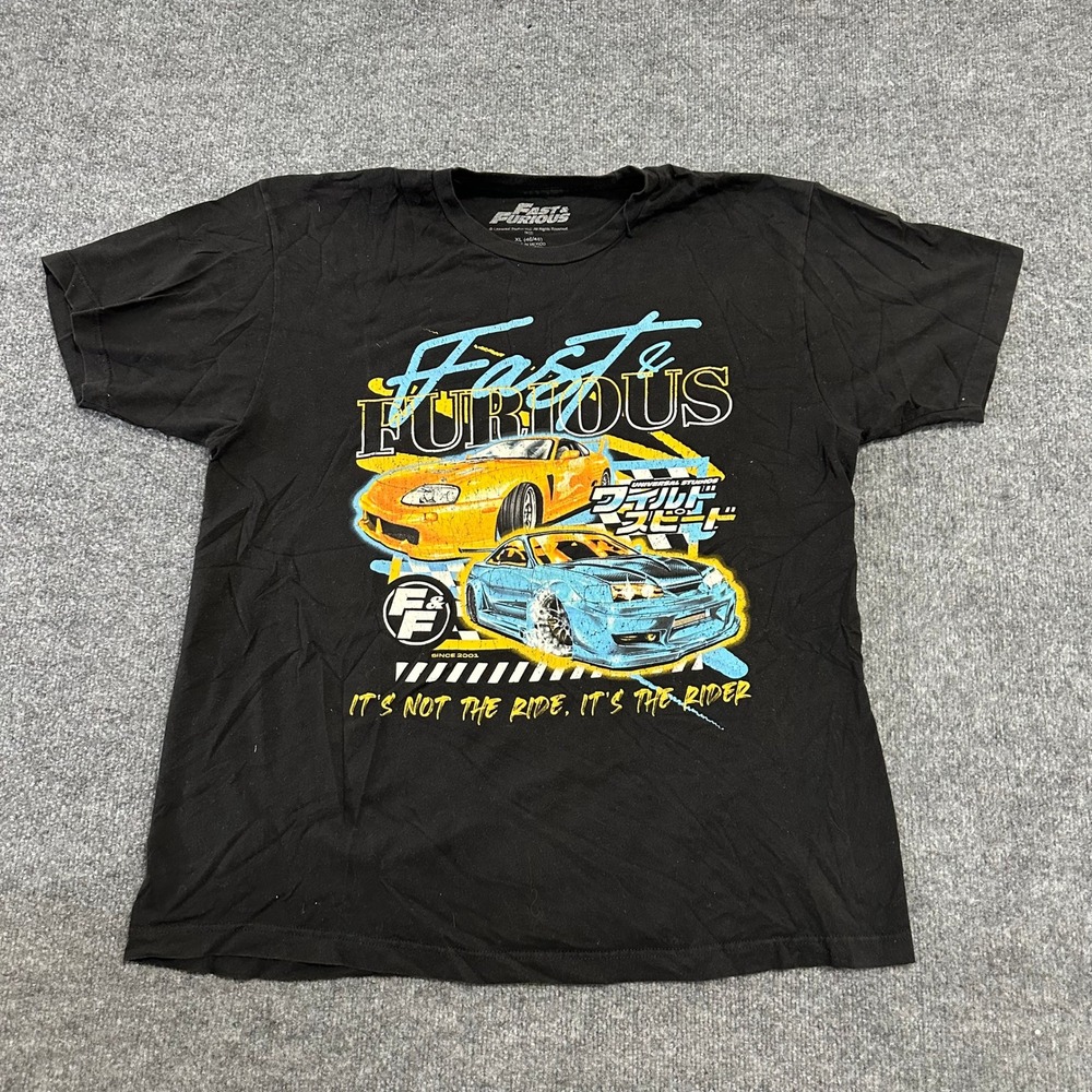 Fast & Furious T-Shirt Mens Size XL Black Graphic Car Movie Promo Short Sleeve